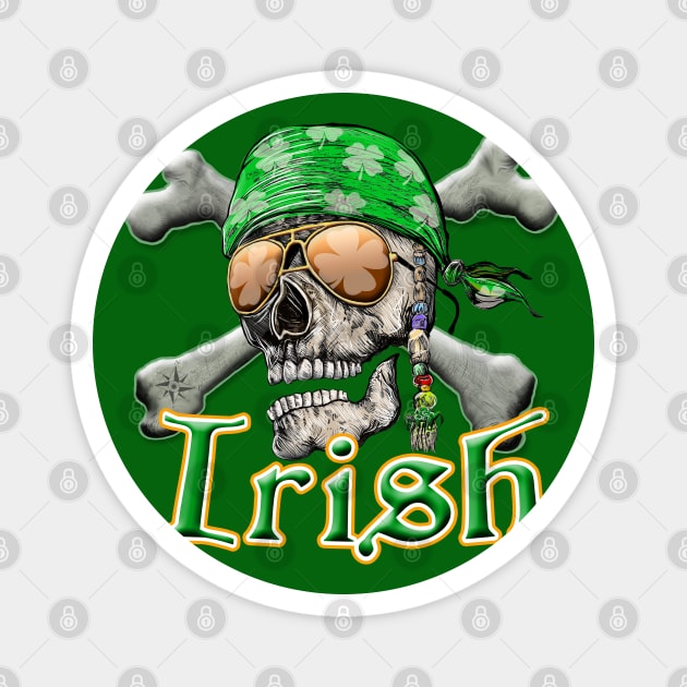 Irish Pirate Skull Magnet by Dual Rogue